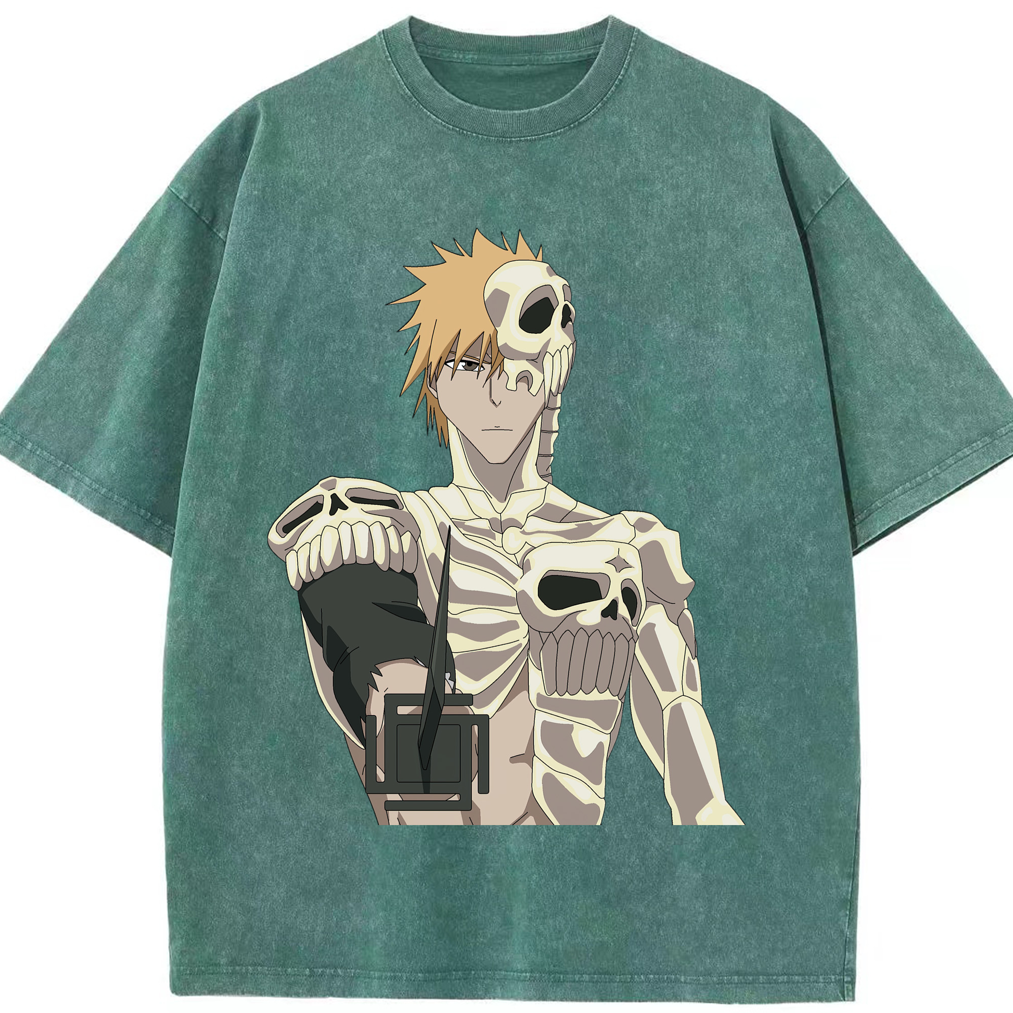 （画像用） ブリーチ 黒崎一護（くろさき いちご）BLEACH Kurosaki Ichigo 綿100% ヴィンテージ風 半袖Tシャツ（フロントプリント）